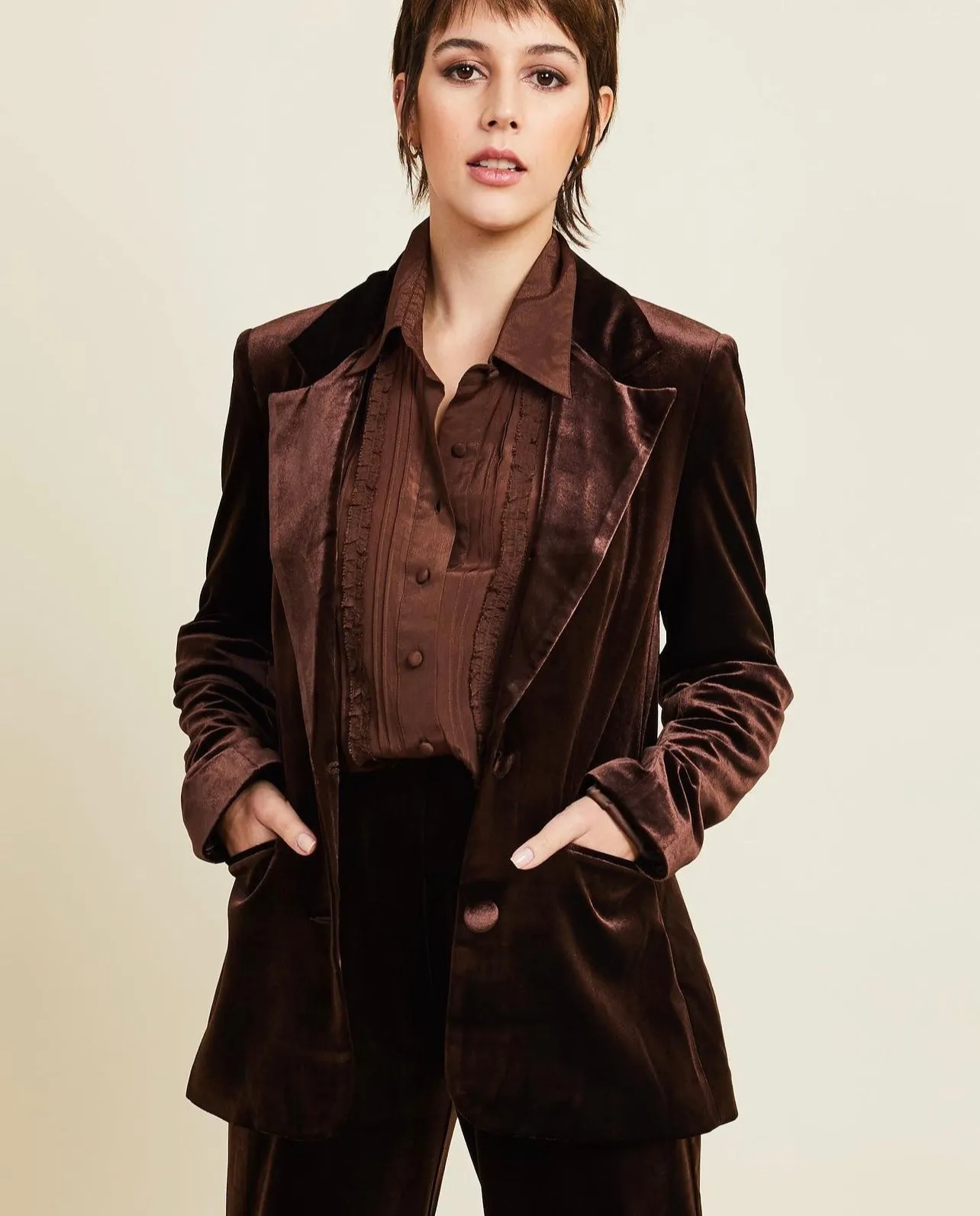 Kamare Surry Velvet Jacket - Chocolate