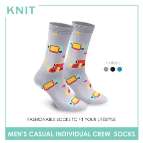 Knit Men's Retro Game Console Cotton Light Performance Crew Socks 1 Pair KMC2302