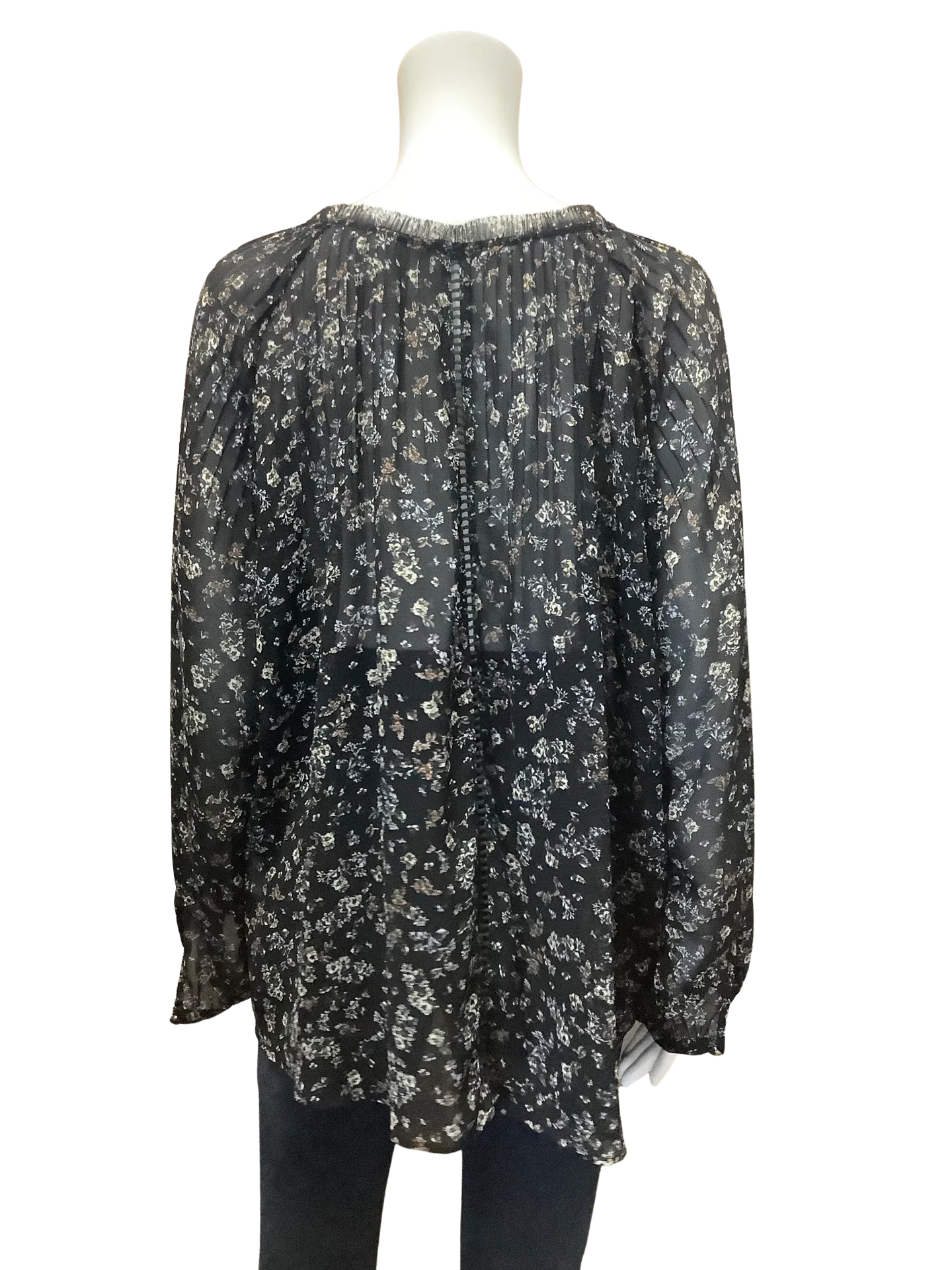 Knot Sisters Womens Top Floral Print Long Sleeve Size: M