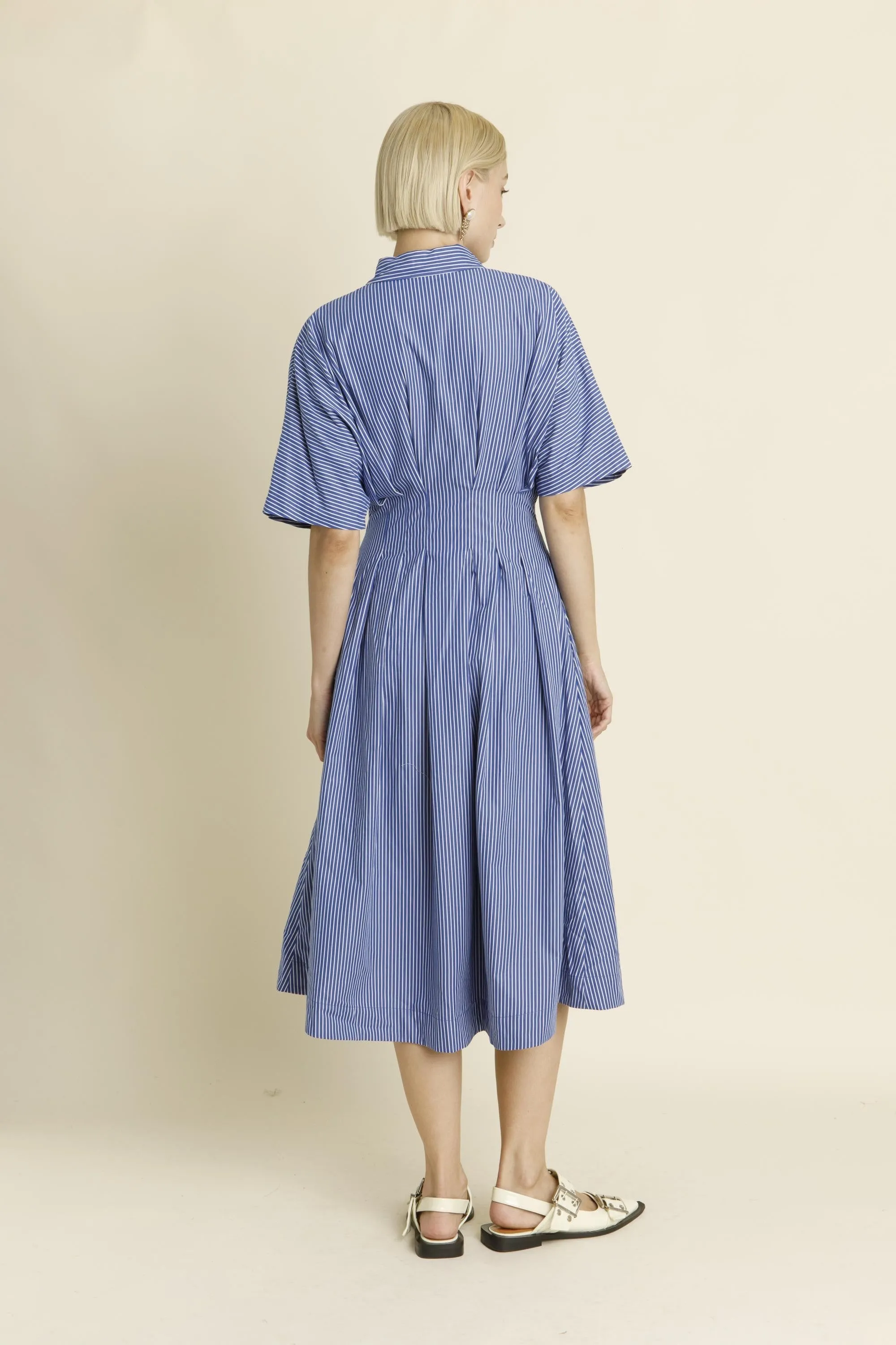 Kori BUTTON FRONT PLEATED MIDI SHIRT DRESS