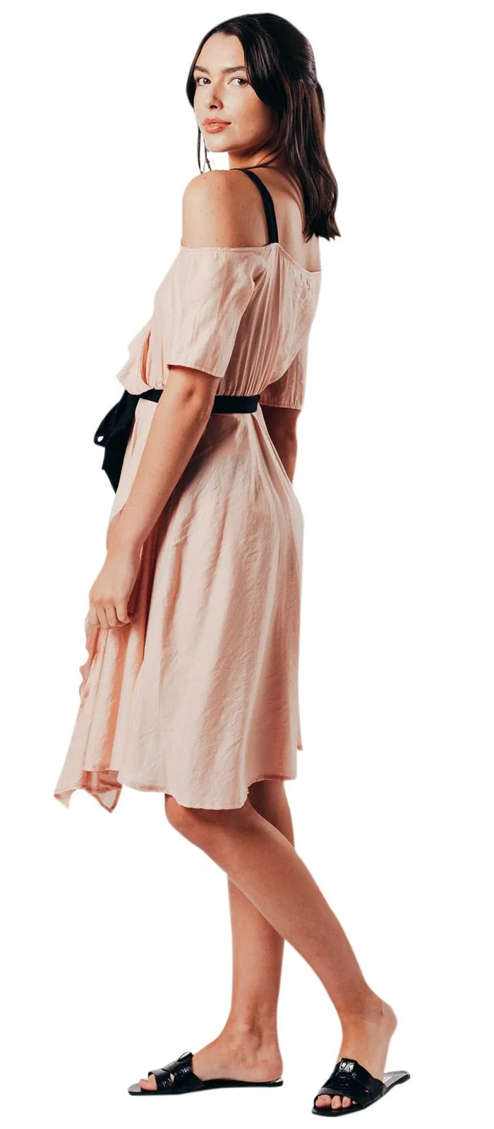 Ladies Peach Cocktail Dress - UK 8