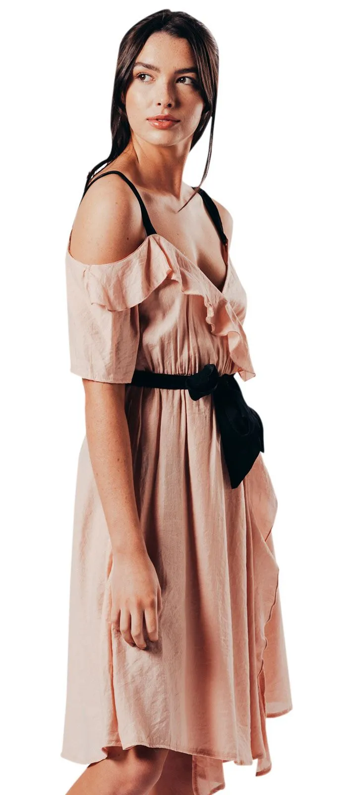 Ladies Peach Cocktail Dress - UK 8