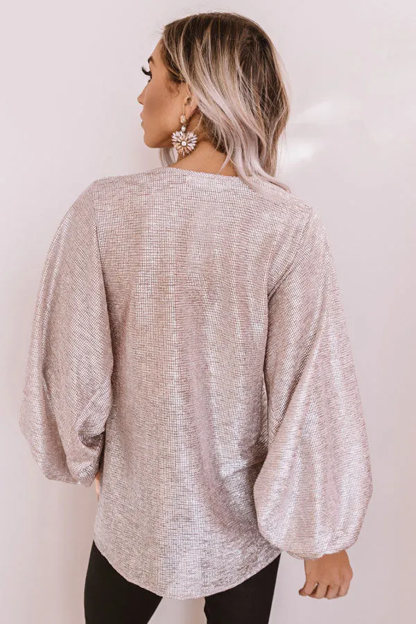 Laid Back Luxury Shimmer Shift Top