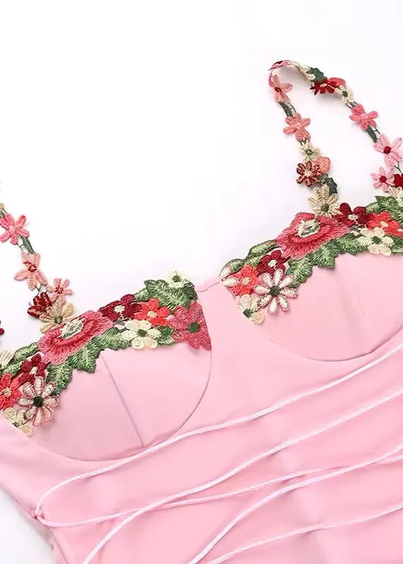 Lana Floral Embroidery Cami Dress