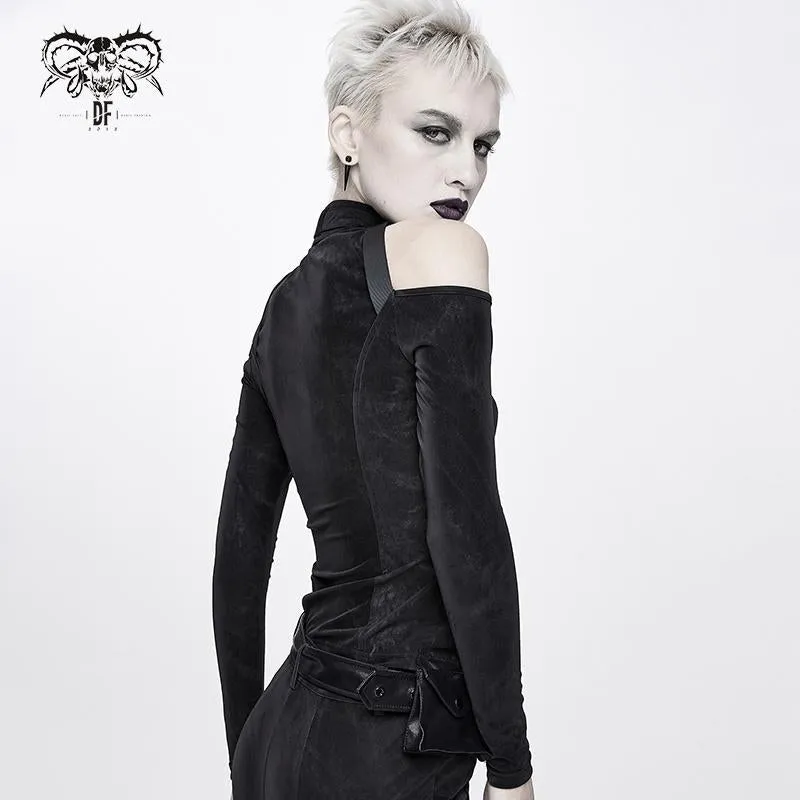 'Landslide' Punk Turtleneck Jacket with Shoulder Slits