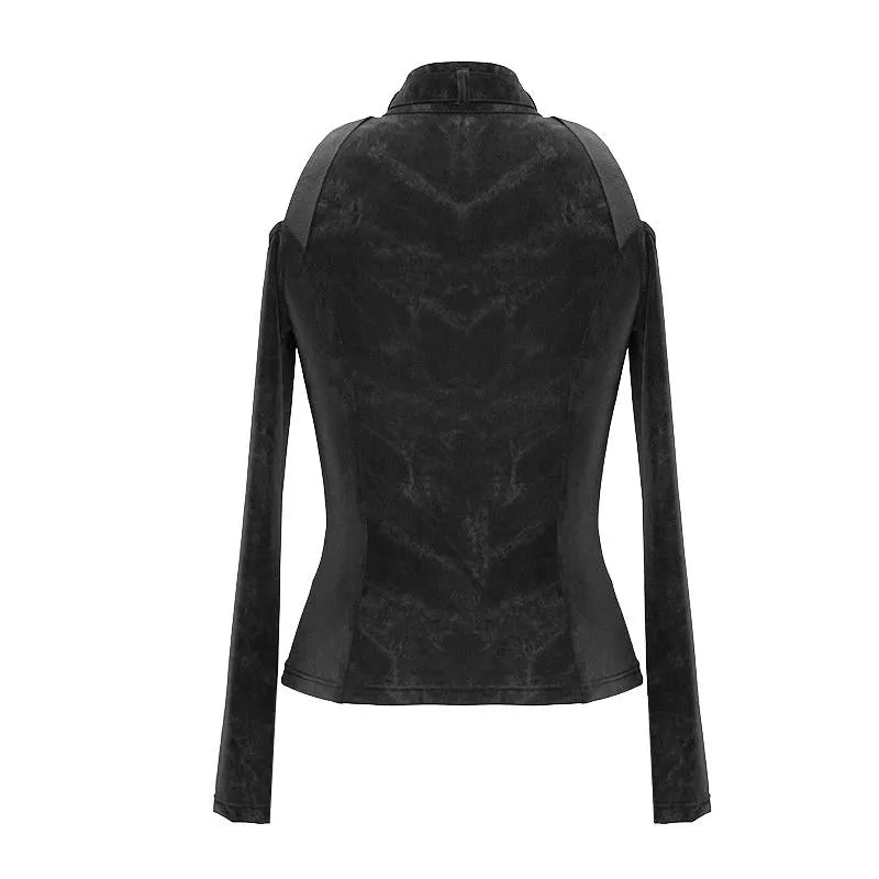 'Landslide' Punk Turtleneck Jacket with Shoulder Slits
