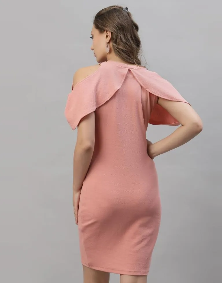 Light Pink Cut out Sleeve Bodycon Dress