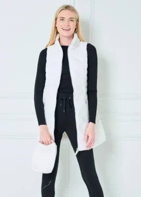 Long Chevron Quilted Vest