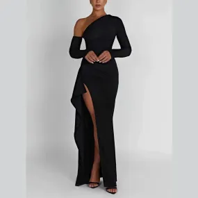 Lyra - Asymmetrical One Shoulder Maxi Dress