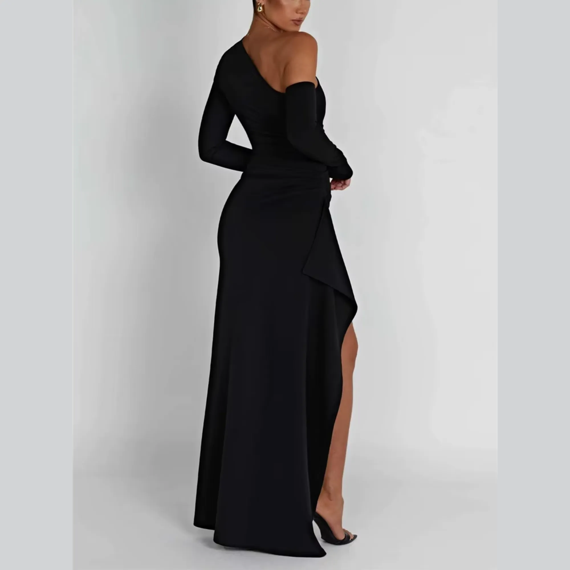 Lyra - Asymmetrical One Shoulder Maxi Dress
