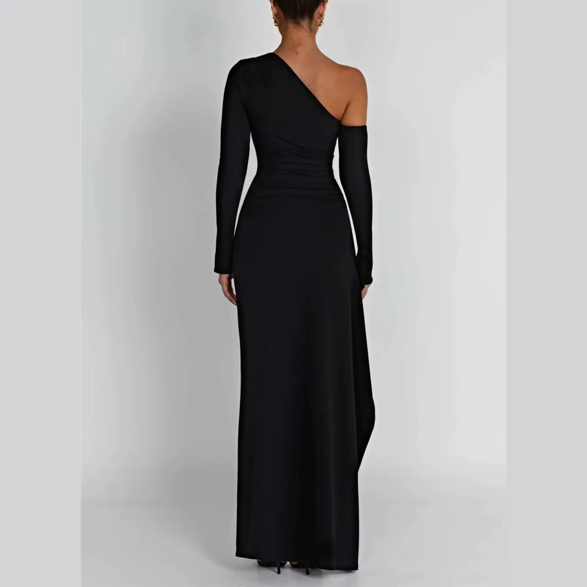Lyra - Asymmetrical One Shoulder Maxi Dress