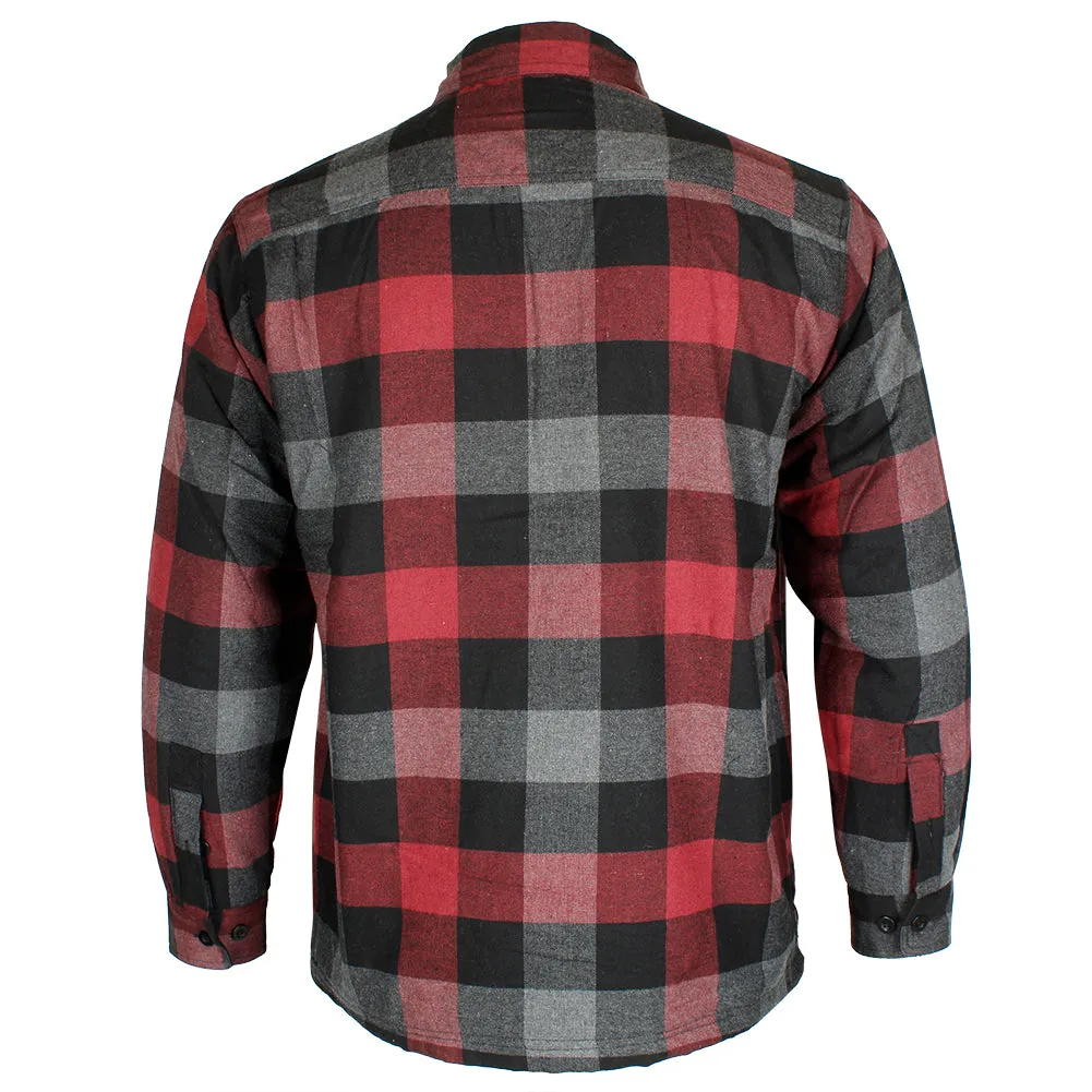 Maxxsel Men's Fleece Lined Button Front Side Pockets Flannel Plaid Shirt Jacket