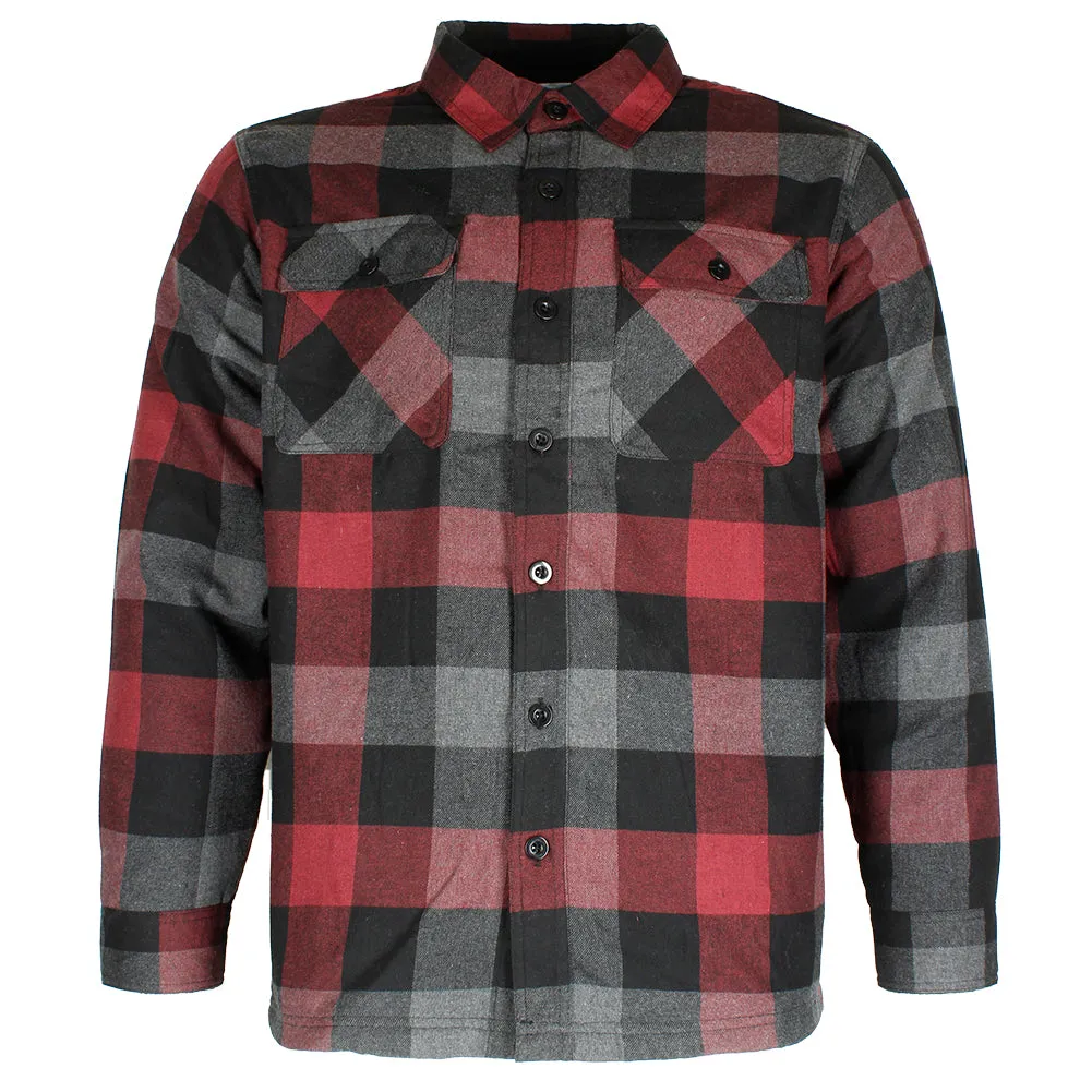 Maxxsel Men's Fleece Lined Button Front Side Pockets Flannel Plaid Shirt Jacket