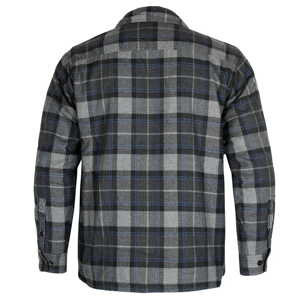 Maxxsel Men's Fleece Lined Button Front Side Pockets Flannel Plaid Shirt Jacket
