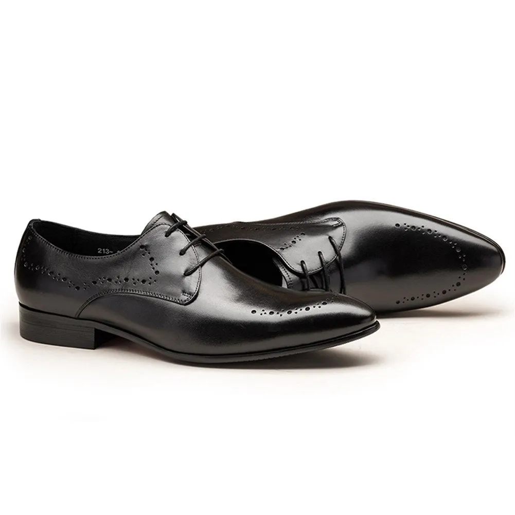 Men Brogue Lace Up Round Toe Formal Shoes
