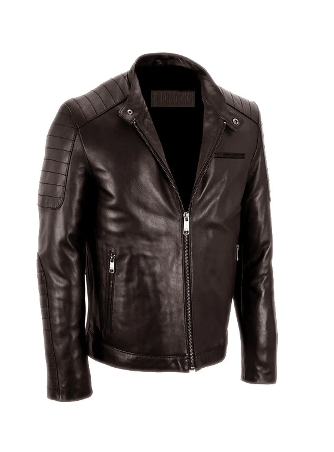 Men's Leather Padded Washed Biker Hot Seller