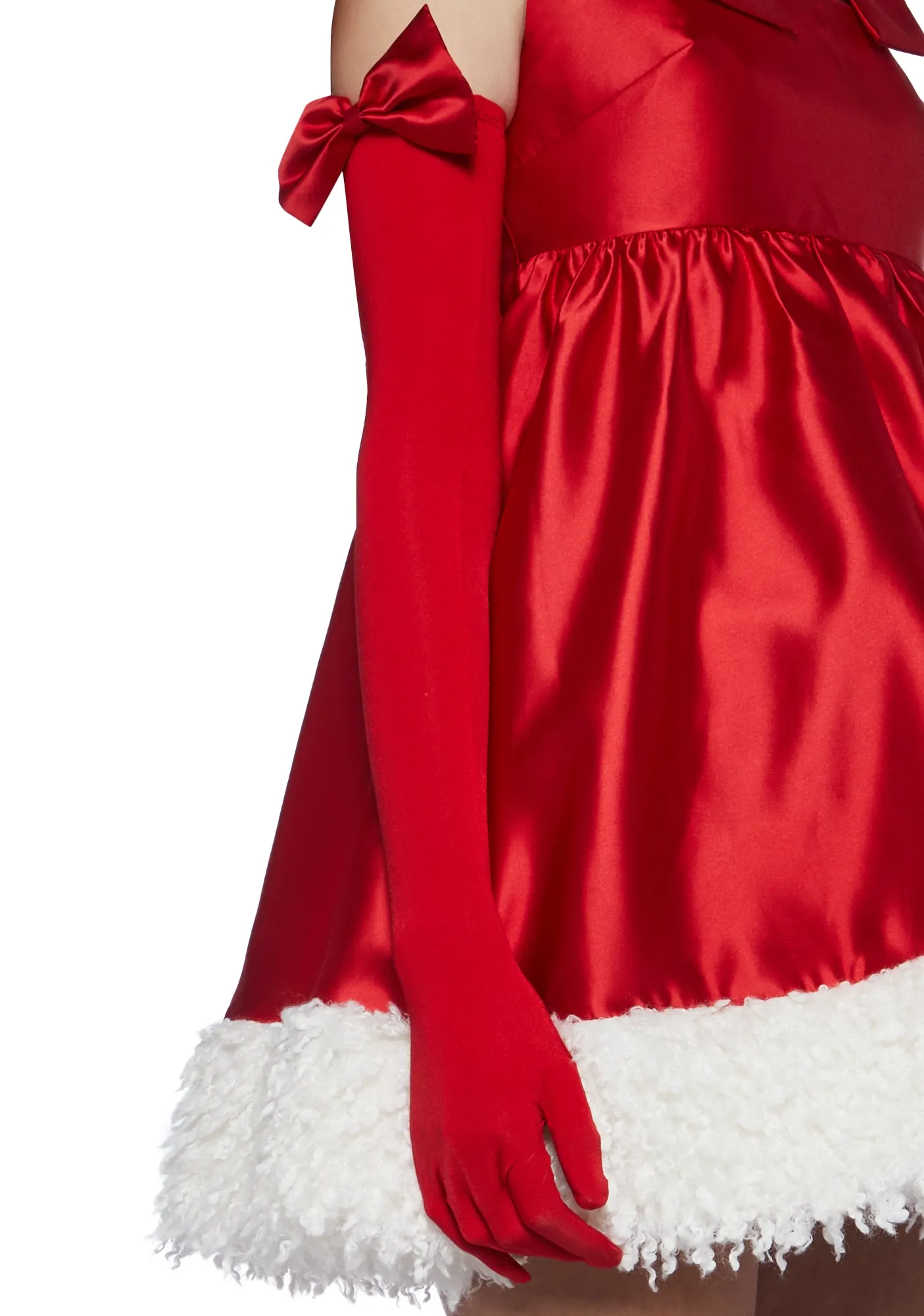 Merry Provocative Babydoll Dress And Gloves Set
