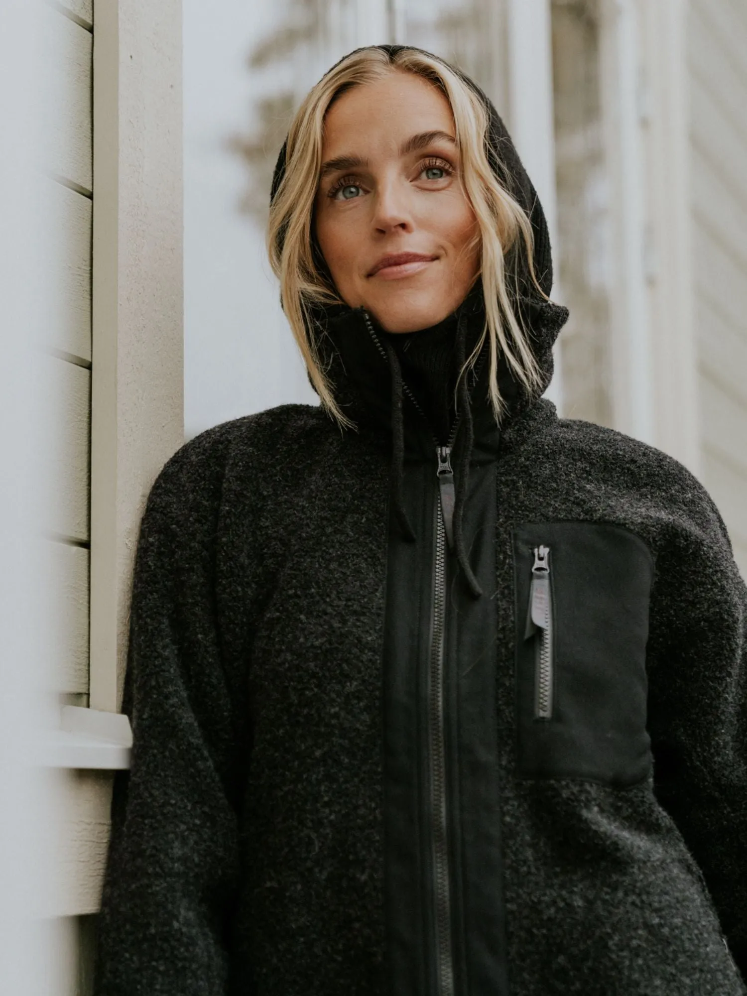 Minna Wool Fleece Jacket Black