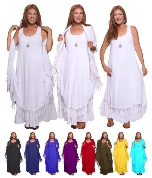 Moroccan Magic Dress with Fringe from Small to 5X