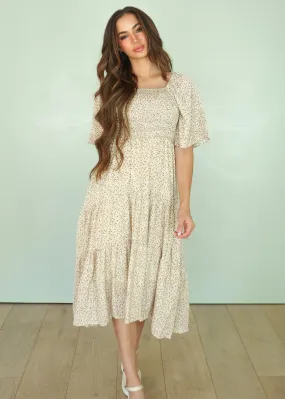 Naomi Floral Dress - CREAM - Maternity Friendly - FINAL SALE