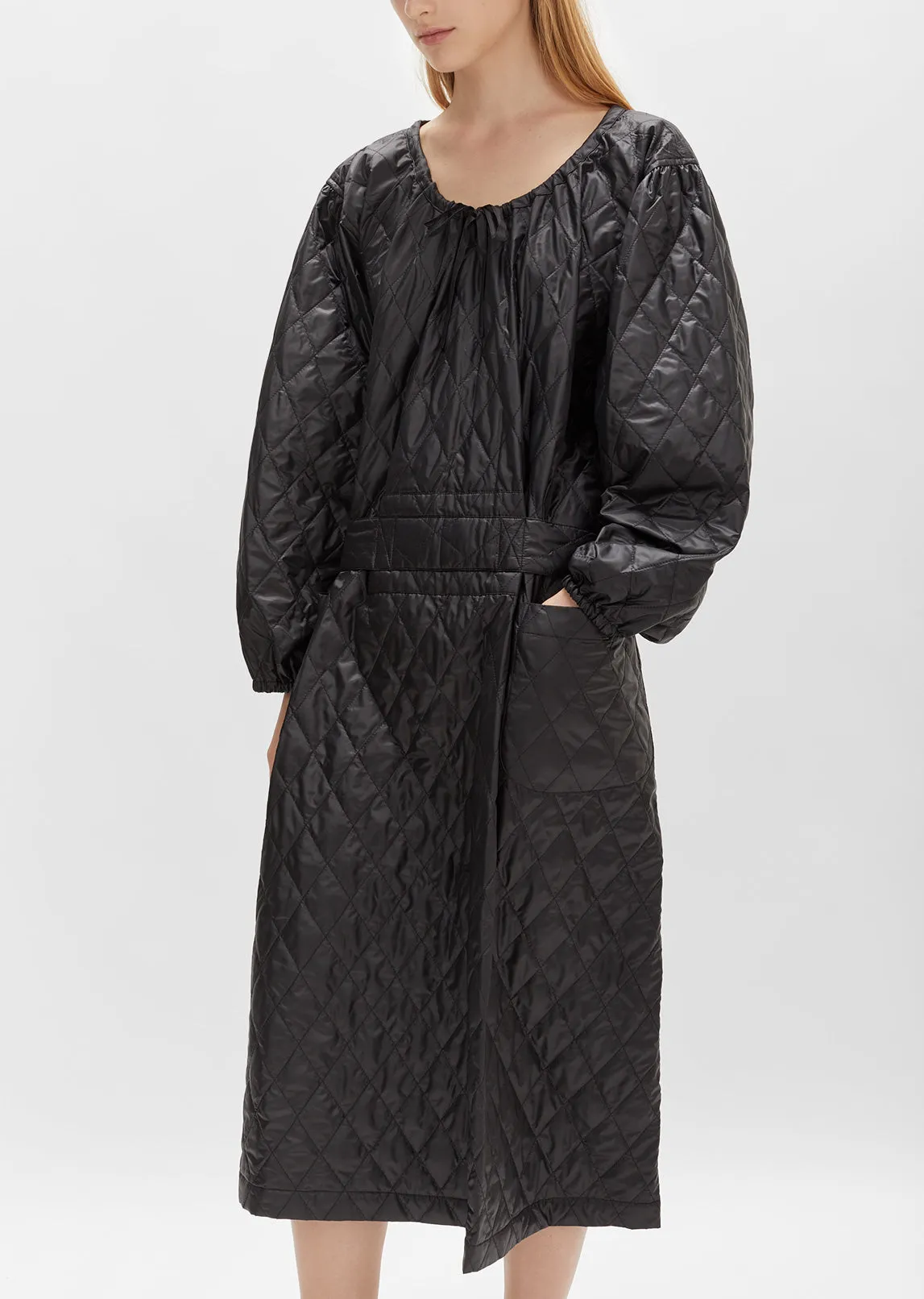 Nylon Taffeta Quilted Dress