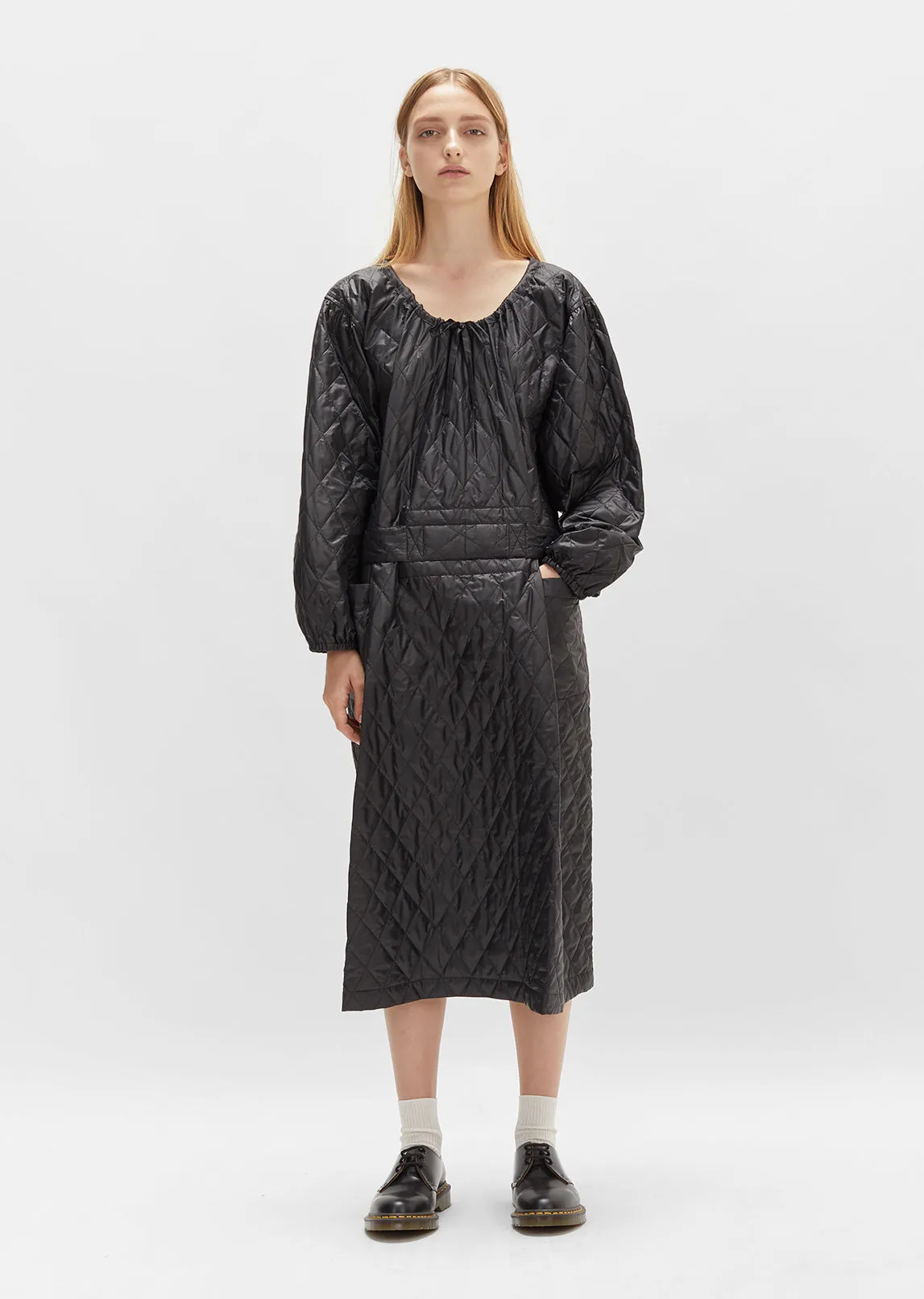 Nylon Taffeta Quilted Dress