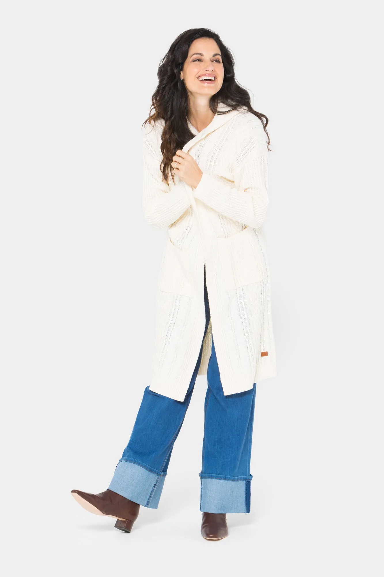 Open Front  Hooded Duster Cardigan