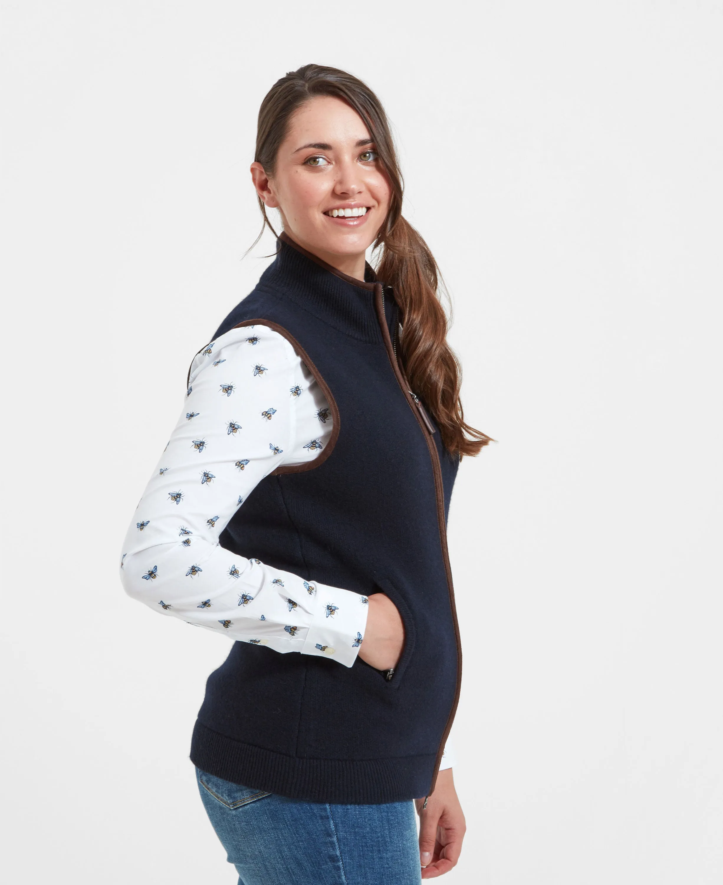 Orkney Merino Gilet - Navy