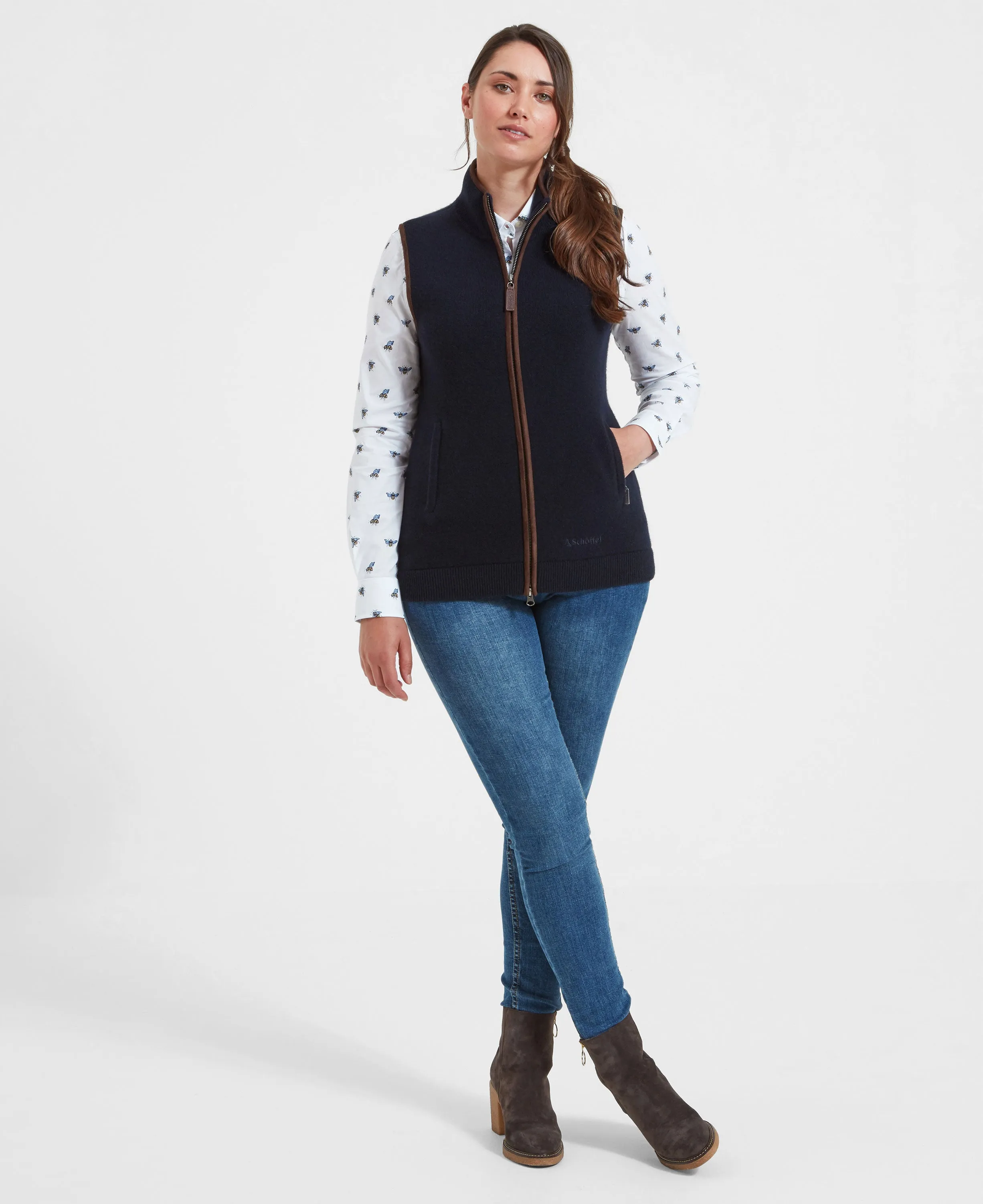 Orkney Merino Gilet - Navy