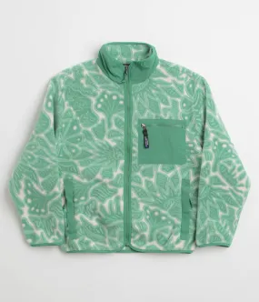 Patagonia Womens Synchilla Fleece Jacket - Bees and Flowers: Heartleaf Green