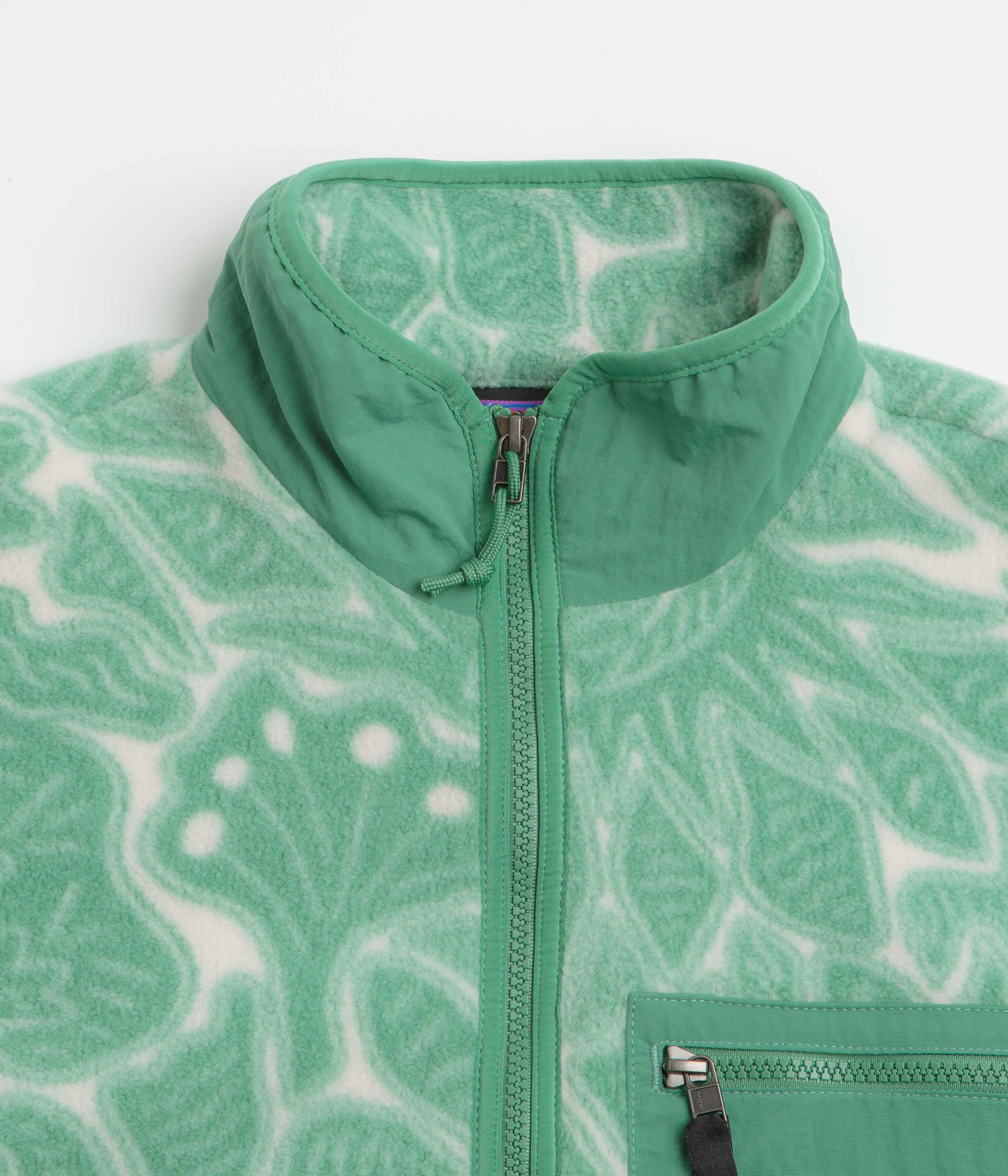 Patagonia Womens Synchilla Fleece Jacket - Bees and Flowers: Heartleaf Green