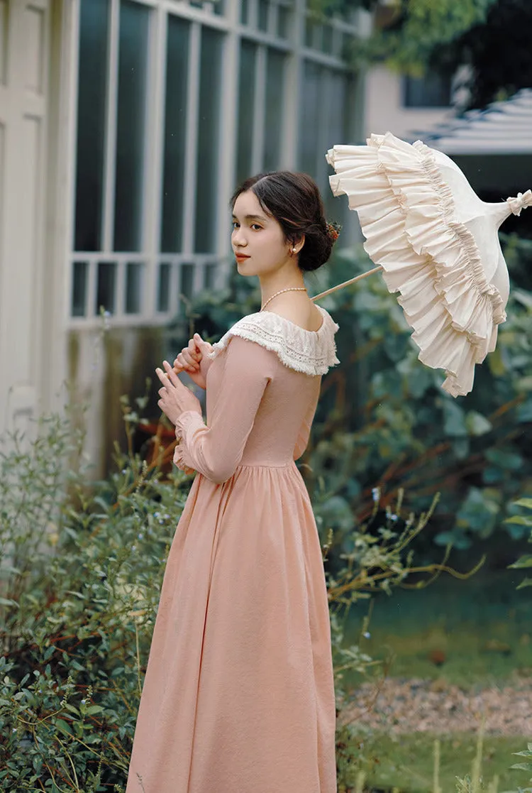 Period Drama Style Vintage Pink Swing Dress