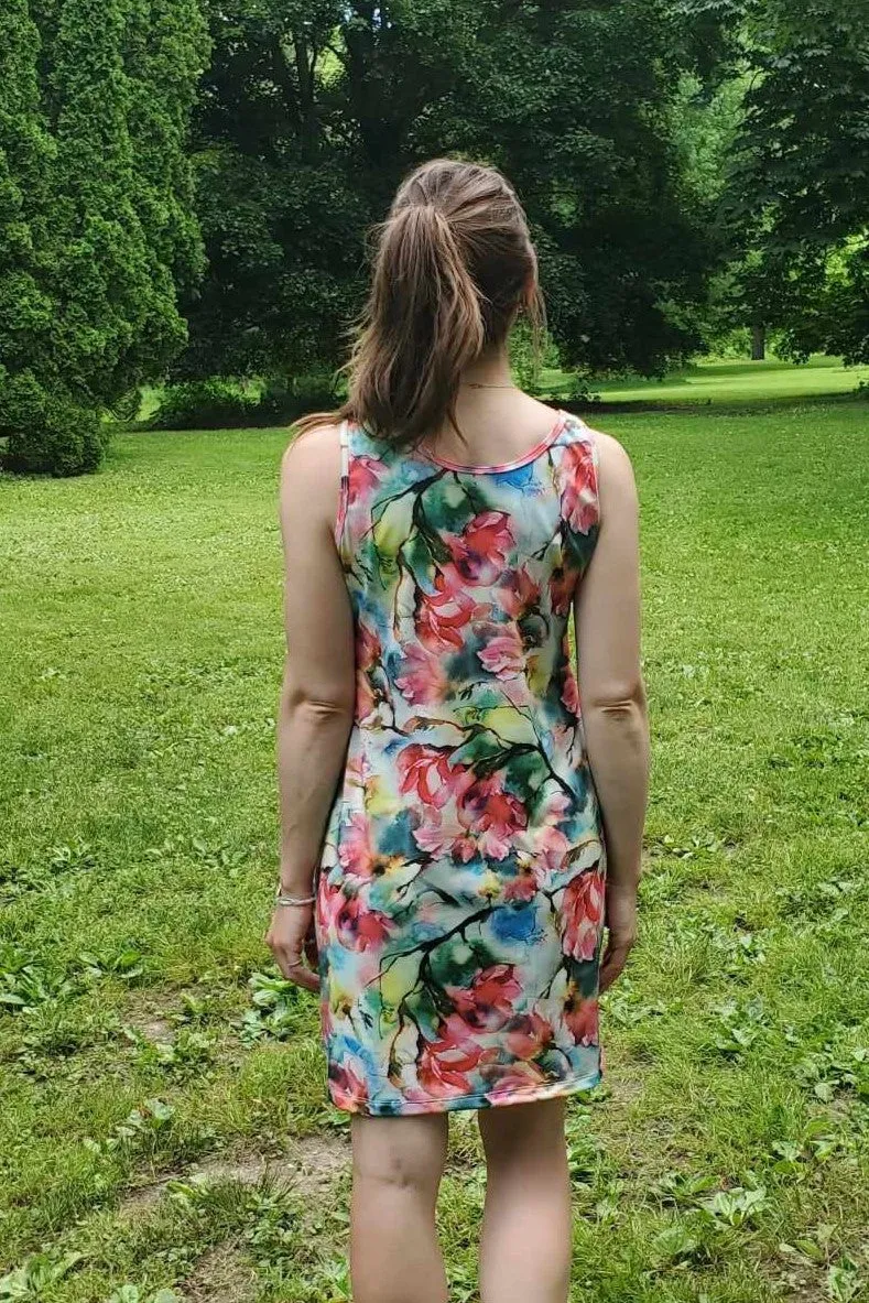 Print Tank Dress Summer Garden