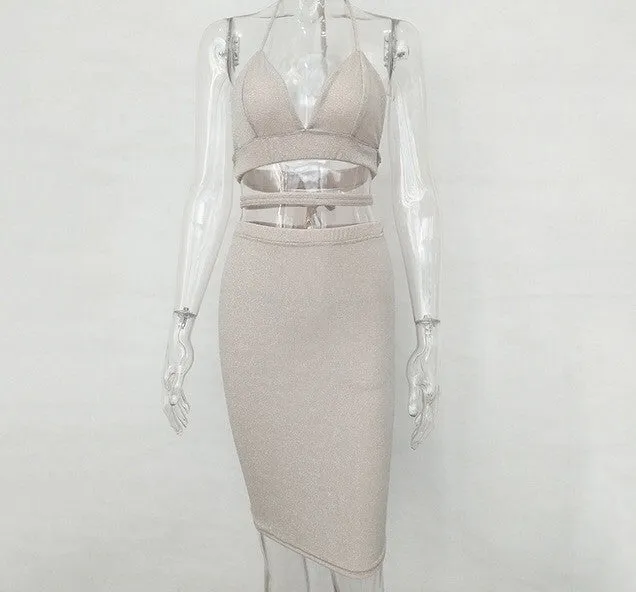 "Stay strapped" 2 piece bodycon set