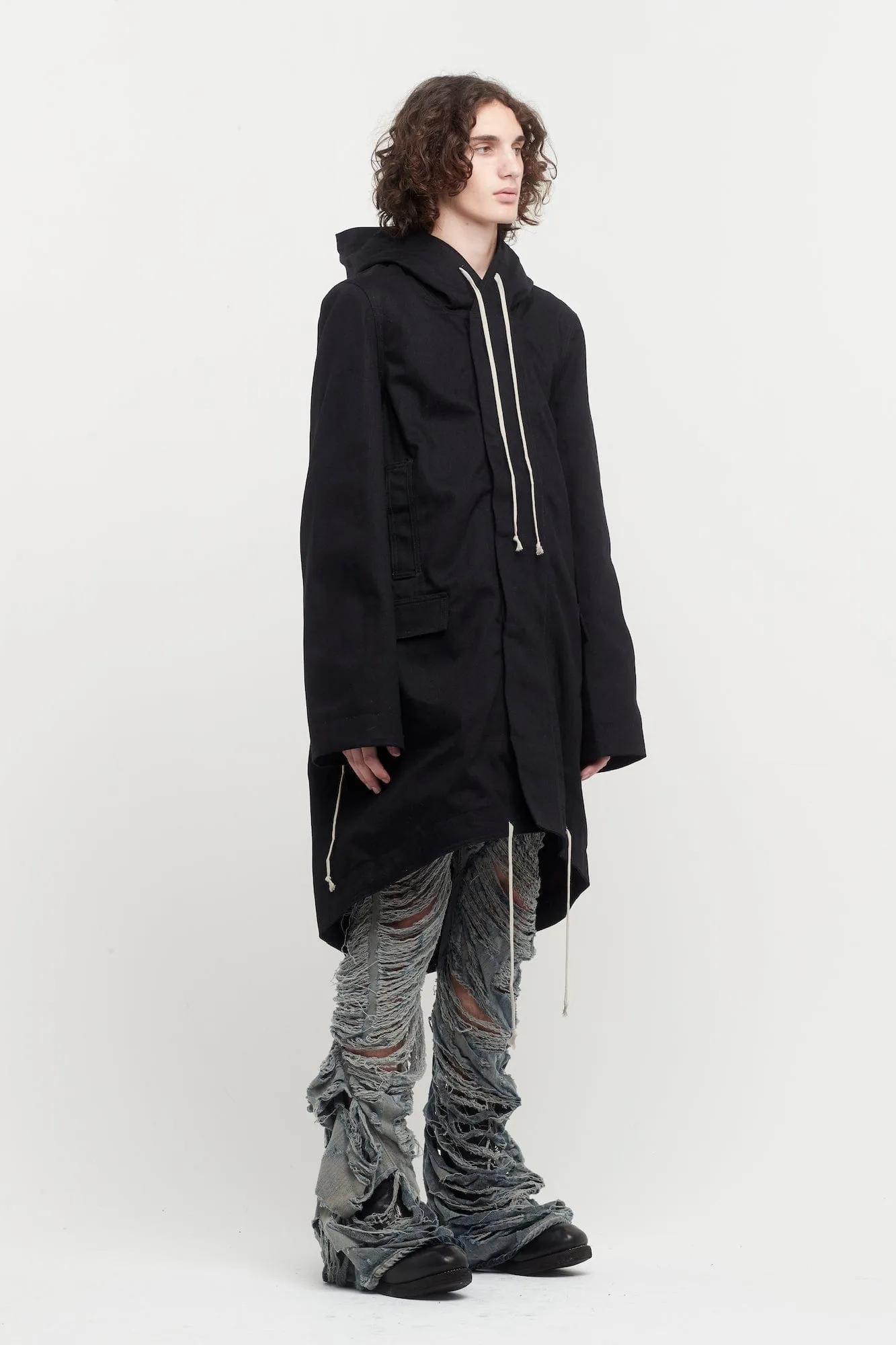 Rick Owens DRKSHDW Fishtail Parka in Japanese Denim