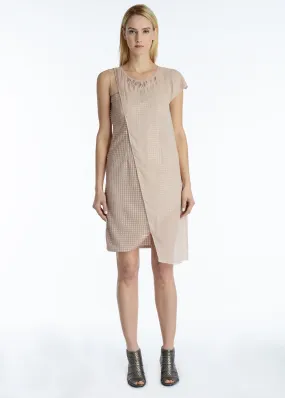 Sheer asymmetric overlay sequin dress