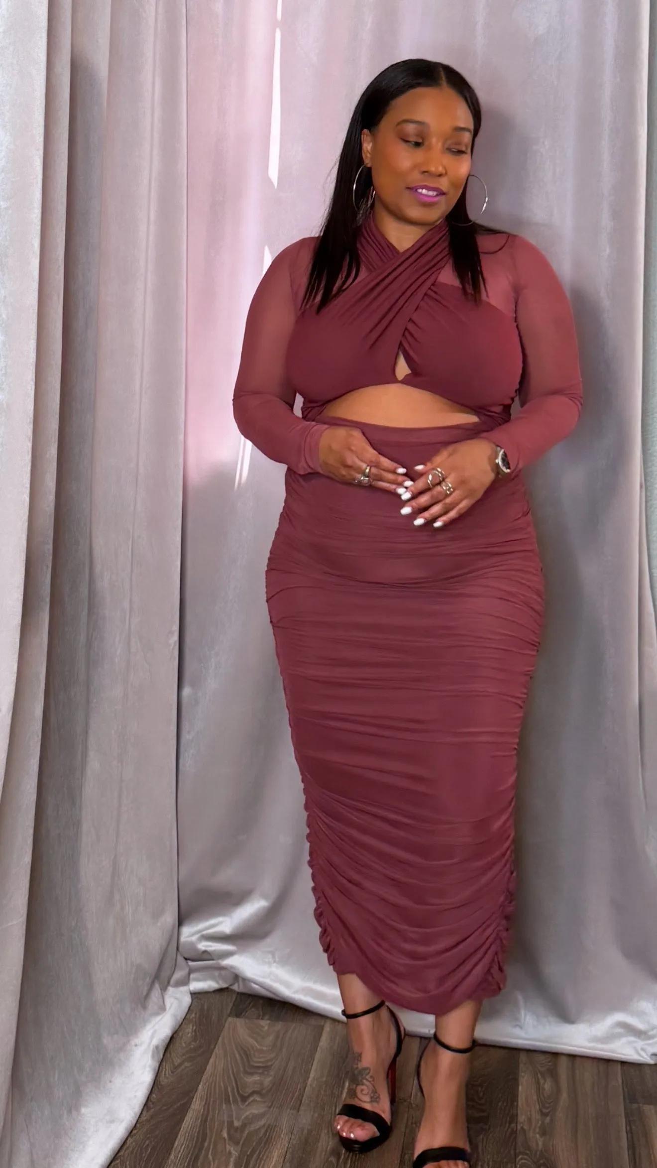 Sheer Luxe Bodycon Dress