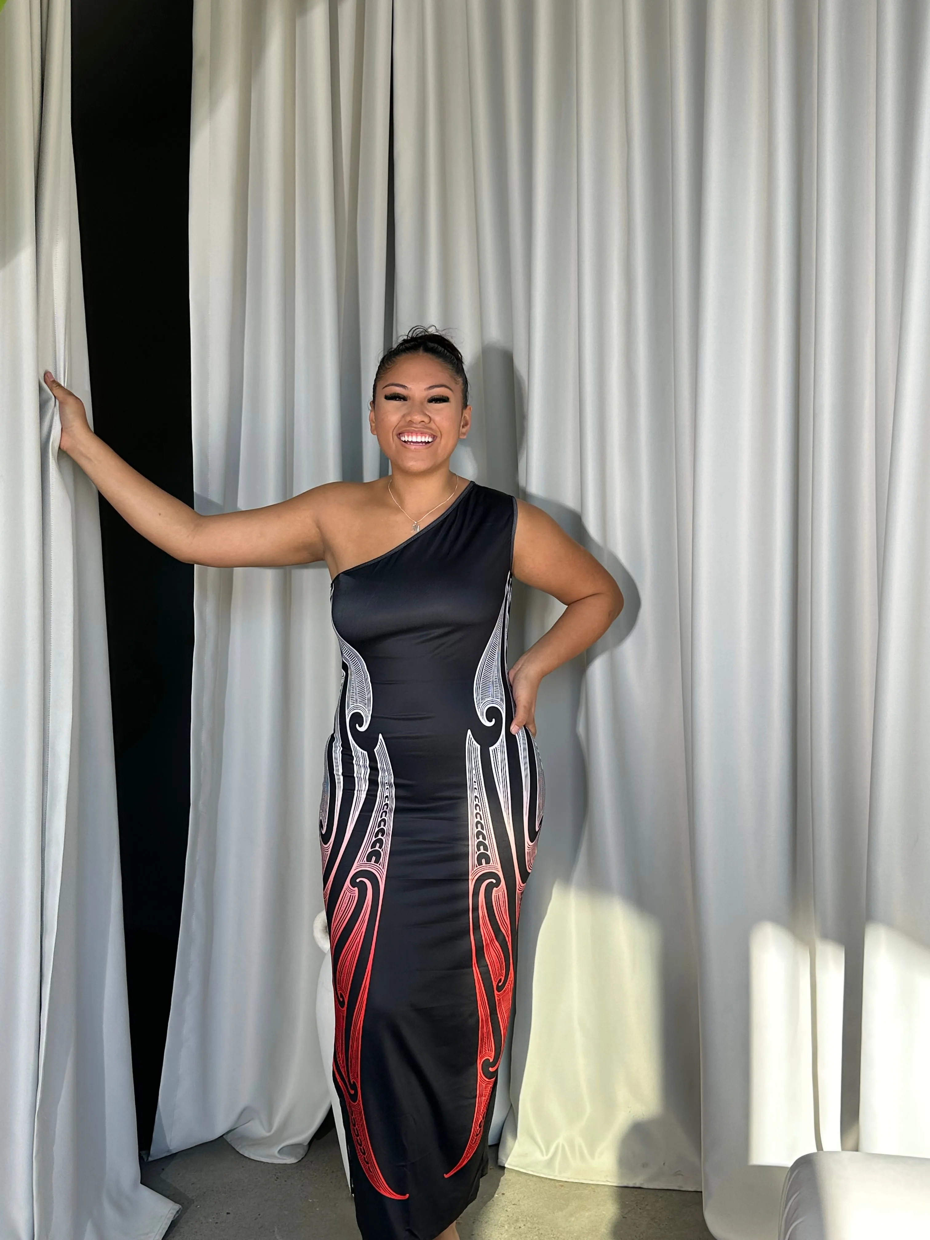 Ātaahua One-Shoulder Dress