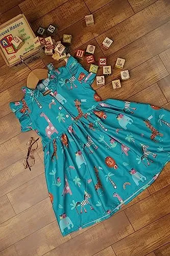 TAGAS Baby-Girl's Rayon Fit and Flare Knee-Length Frock (KD-1113-1111-1010_Blue_1 2 Years)