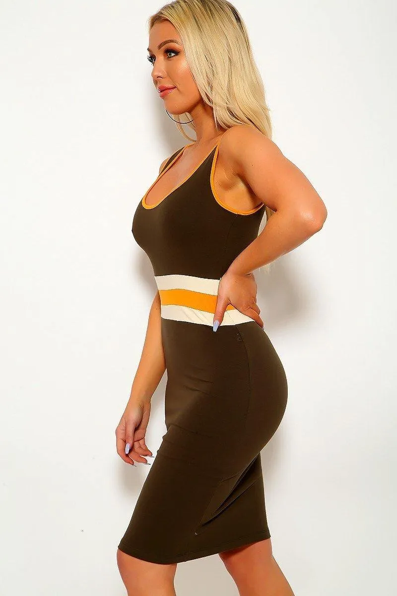 Trendy Color Block Stripe Detail Bodycon dress