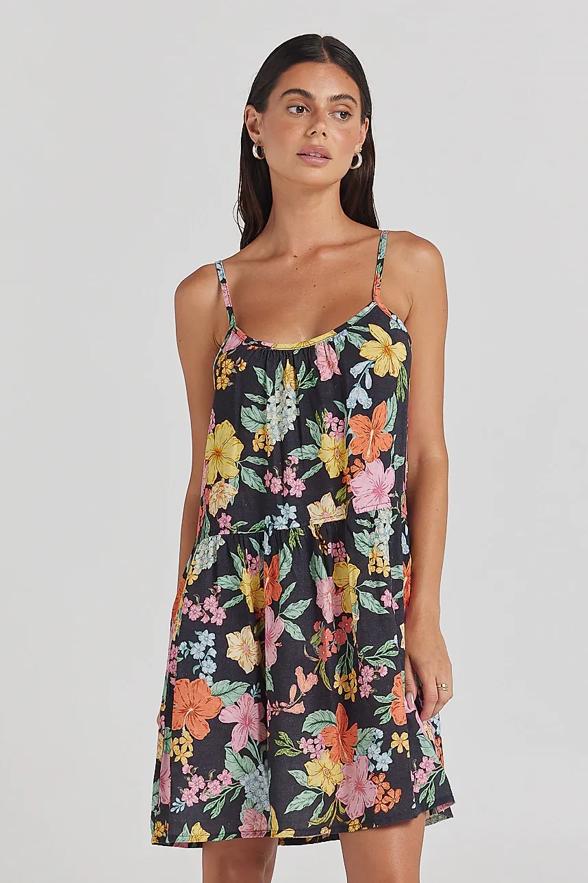 Tropics Slip Babydoll Dress - Hibiscus