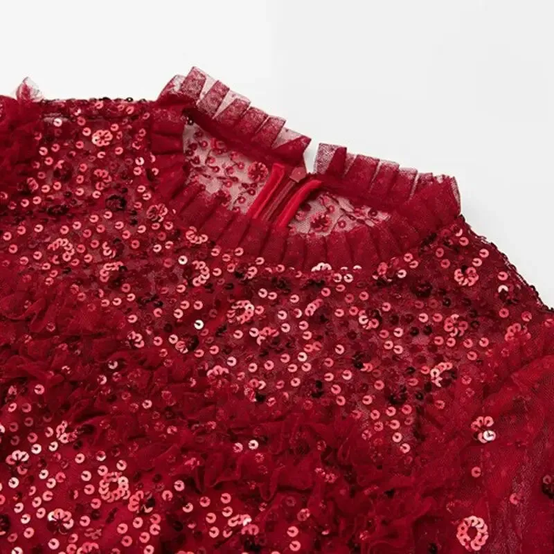 Tulle Mesh Sequins Dress