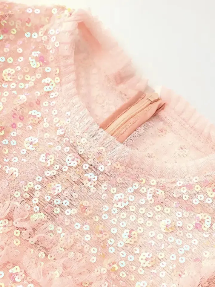 Tulle Mesh Sequins Dress