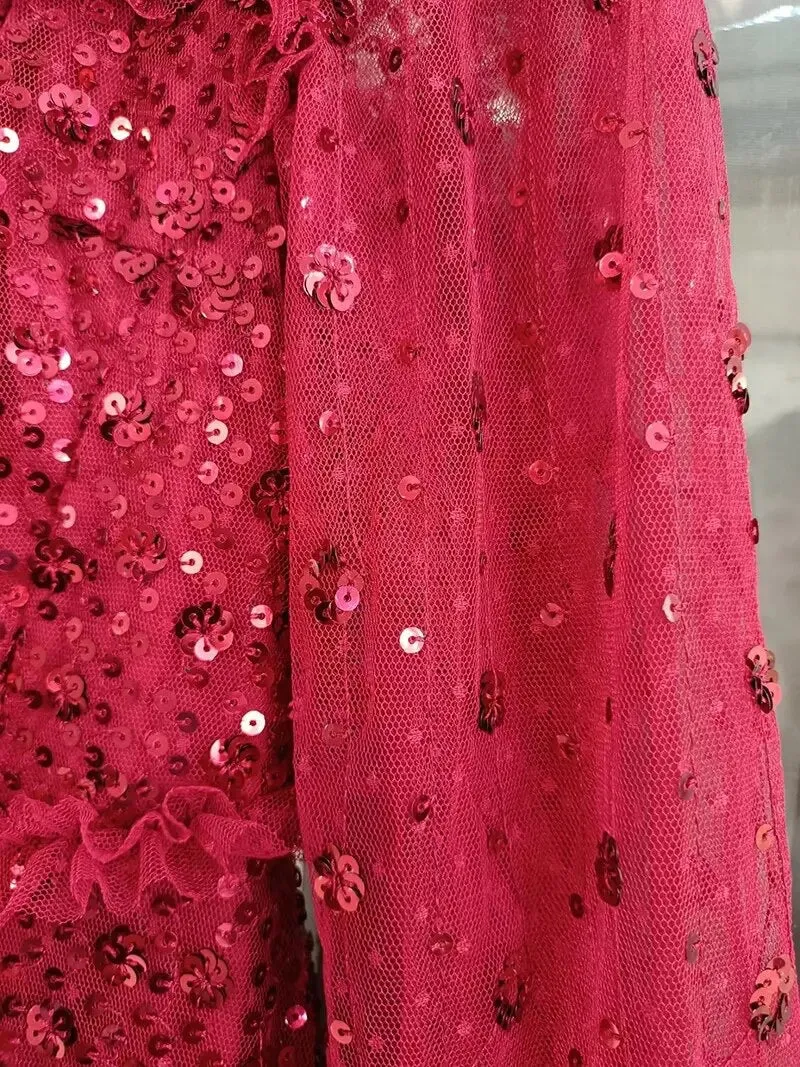 Tulle Mesh Sequins Dress