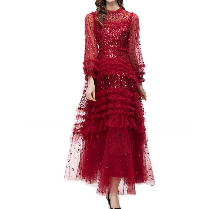 Tulle Mesh Sequins Dress
