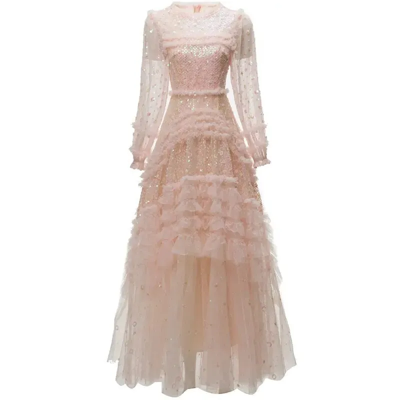 Tulle Mesh Sequins Dress