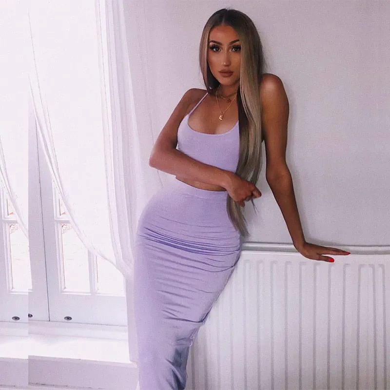 VenusFox 2 Layers Maxi Bodycon Dress