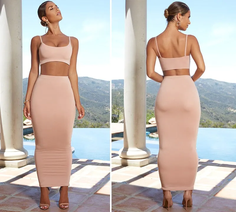 VenusFox 2 Layers Maxi Bodycon Dress