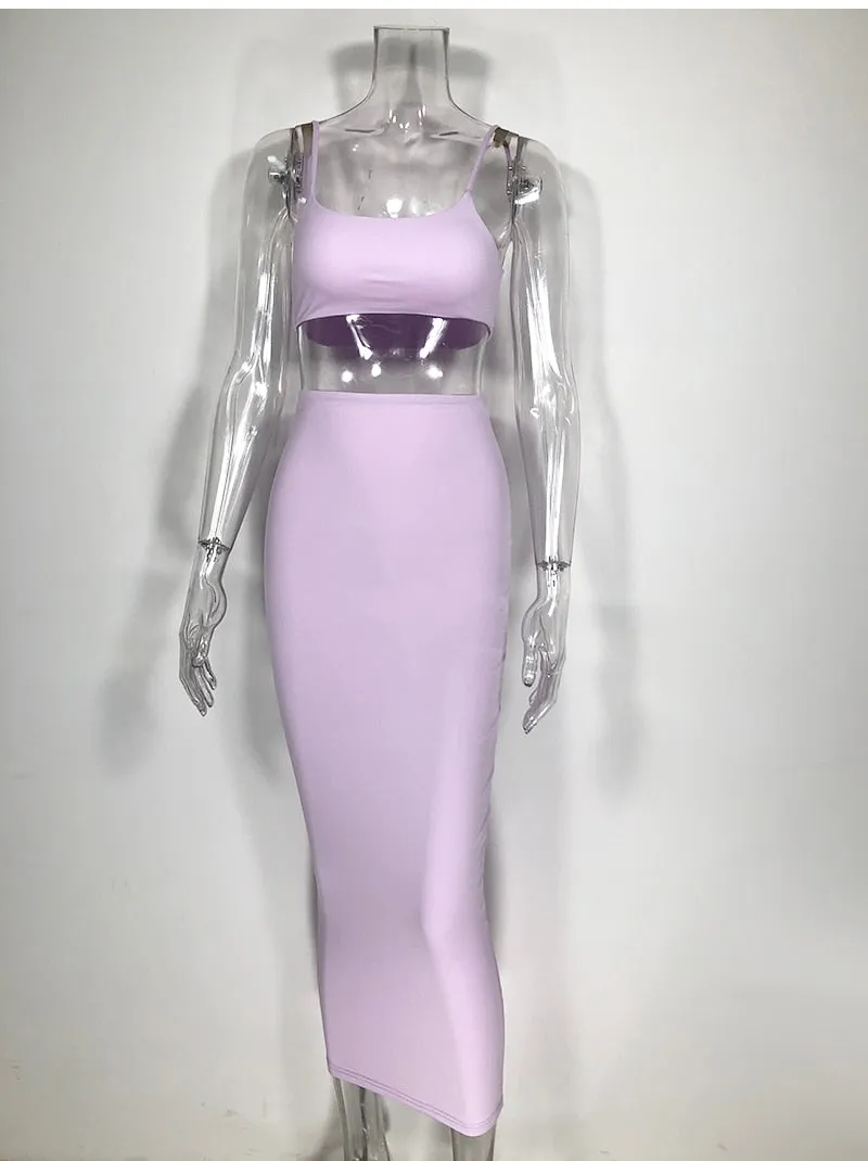 VenusFox 2 Layers Maxi Bodycon Dress