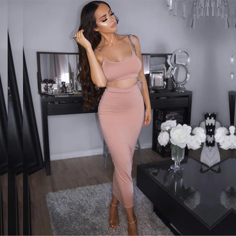 VenusFox 2 Layers Maxi Bodycon Dress